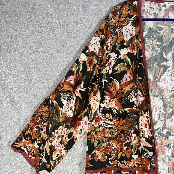 Soft Surroundings Open Long Cardigan Coverup Women Size M Bohemian Boho Festival - Picture 5 of 15